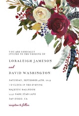 Boho Bordo Flowers - Wedding Invitation